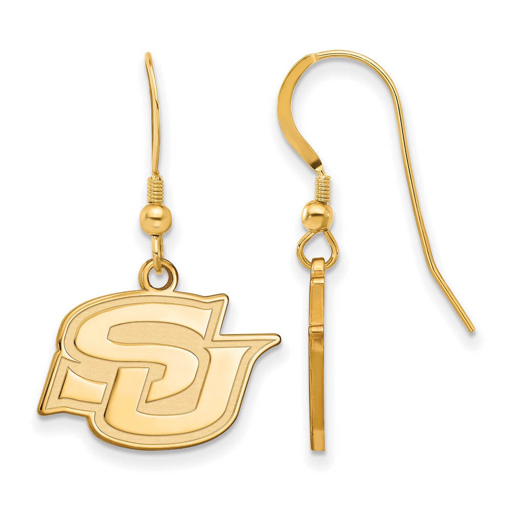 14k Gold Plated Silver Southern University Small Dangle Earrings, Item E13800 by The Black Bow Jewelry Co.