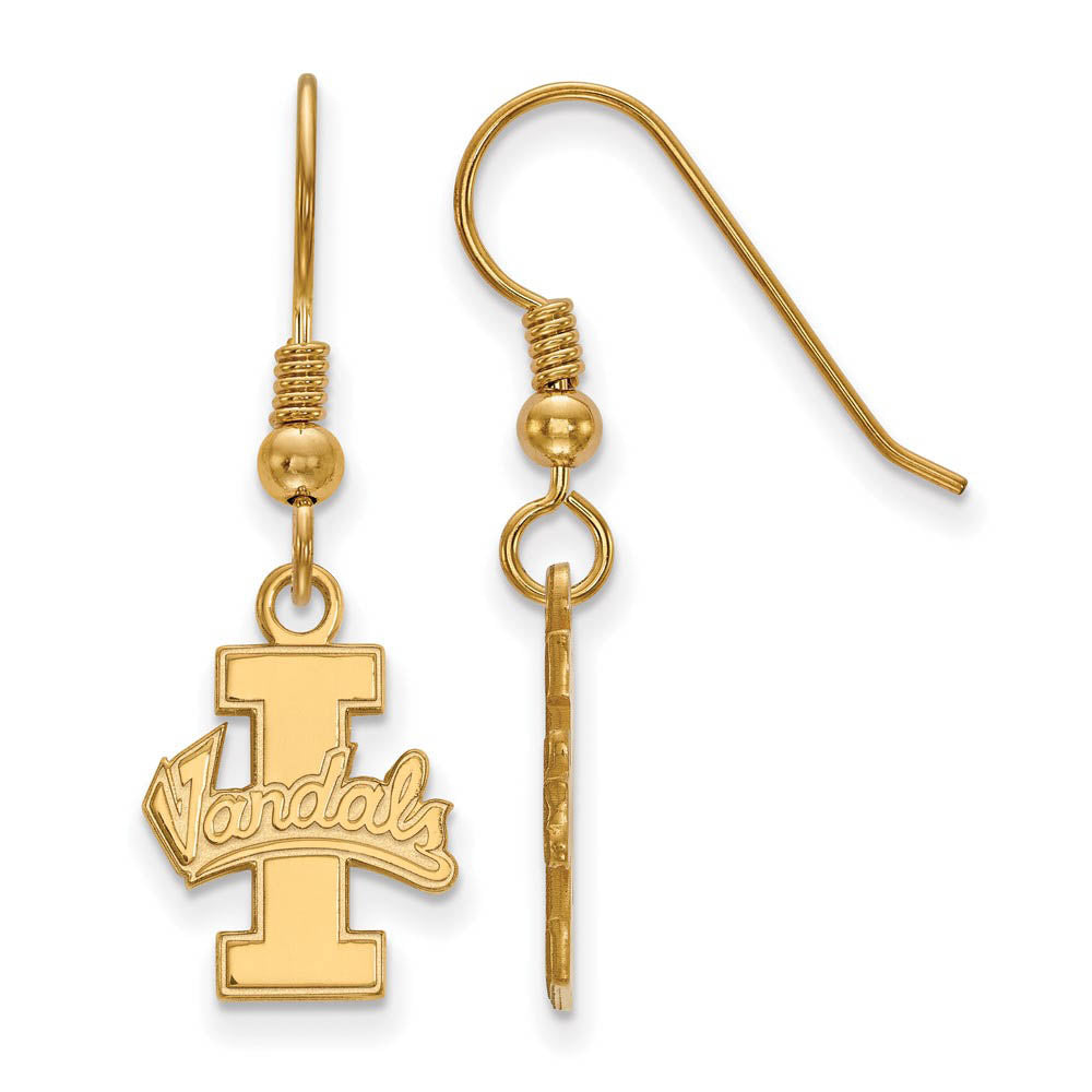14k Gold Plated Silver University of Idaho Small Dangle Earrings, Item E13814 by The Black Bow Jewelry Co.