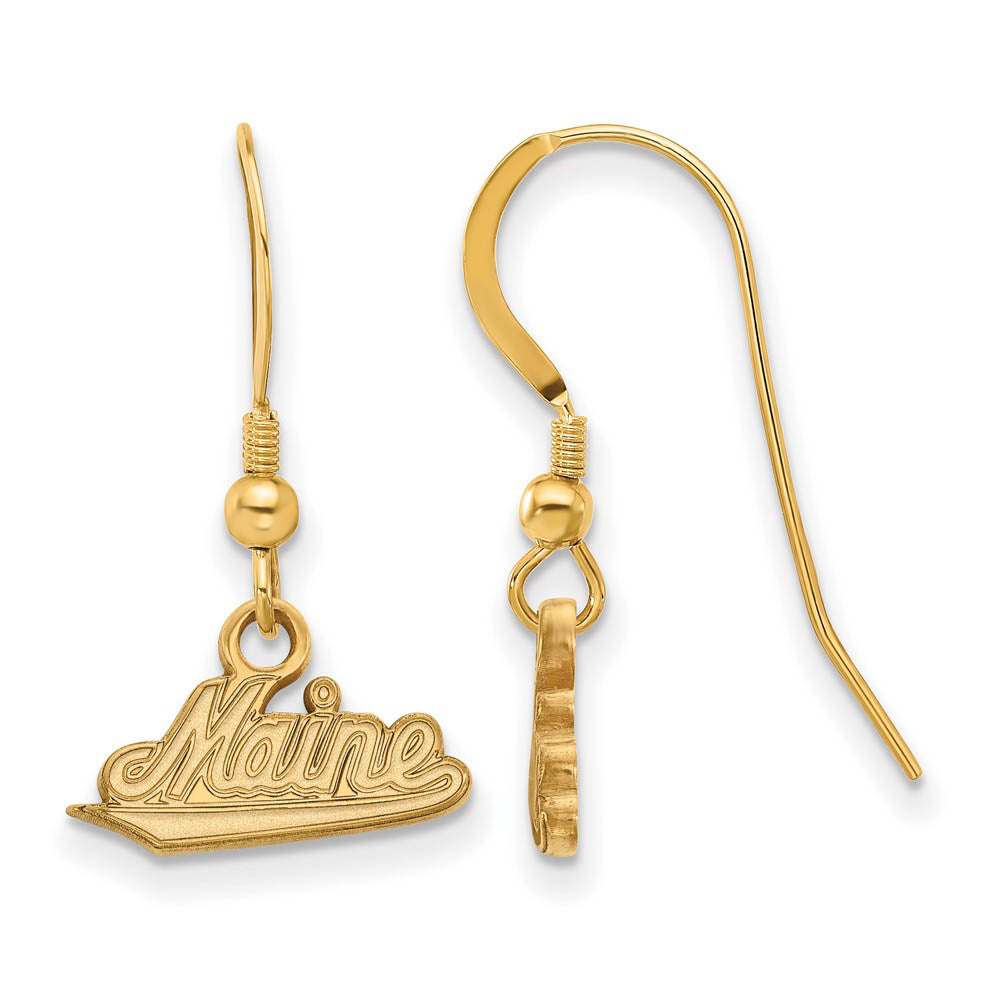 14k Gold Plated Silver University of Maine Small Dangle Earrings, Item E13815 by The Black Bow Jewelry Co.