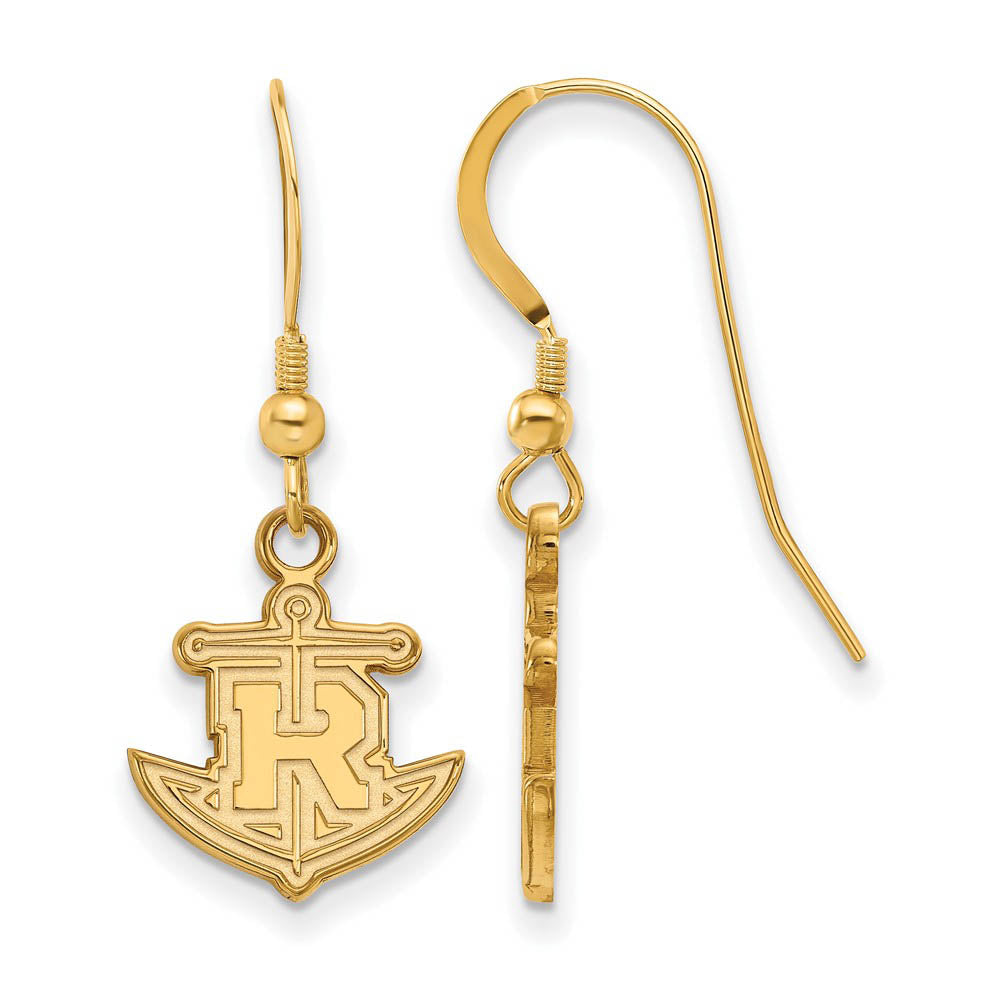 14k Gold Plated Silver Rollins College Small Dangle Earrings, Item E13834 by The Black Bow Jewelry Co.
