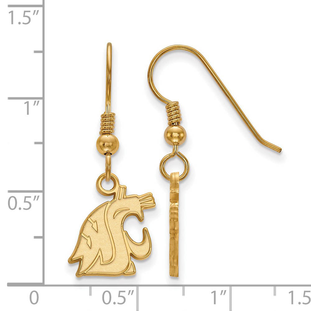 Alternate view of the 14k Gold Plated Silver Washington State Small Dangle Earrings by The Black Bow Jewelry Co.