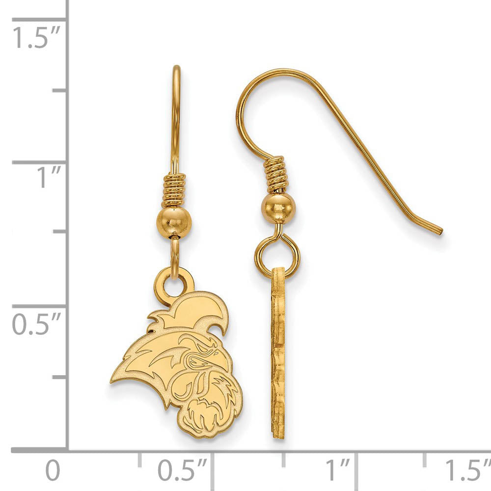 Alternate view of the 14k Gold Plated Silver Coastal Carolina University Dangle Earring by The Black Bow Jewelry Co.