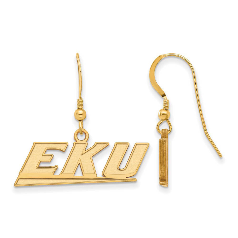 14k Gold Plated Silver Eastern Kentucky University Dangle Earring, Item E13861 by The Black Bow Jewelry Co.