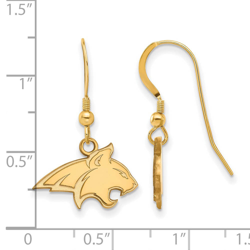 Alternate view of the 14k Gold Plated Silver Montana State Univ. Dangle Earrings by The Black Bow Jewelry Co.