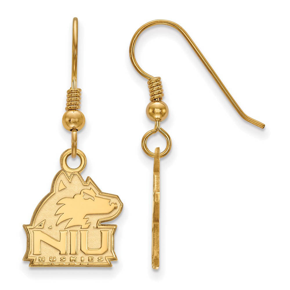 14k Gold Plated Silver Northern Illinois Univ. Dangle Earring, Item E13869 by The Black Bow Jewelry Co.