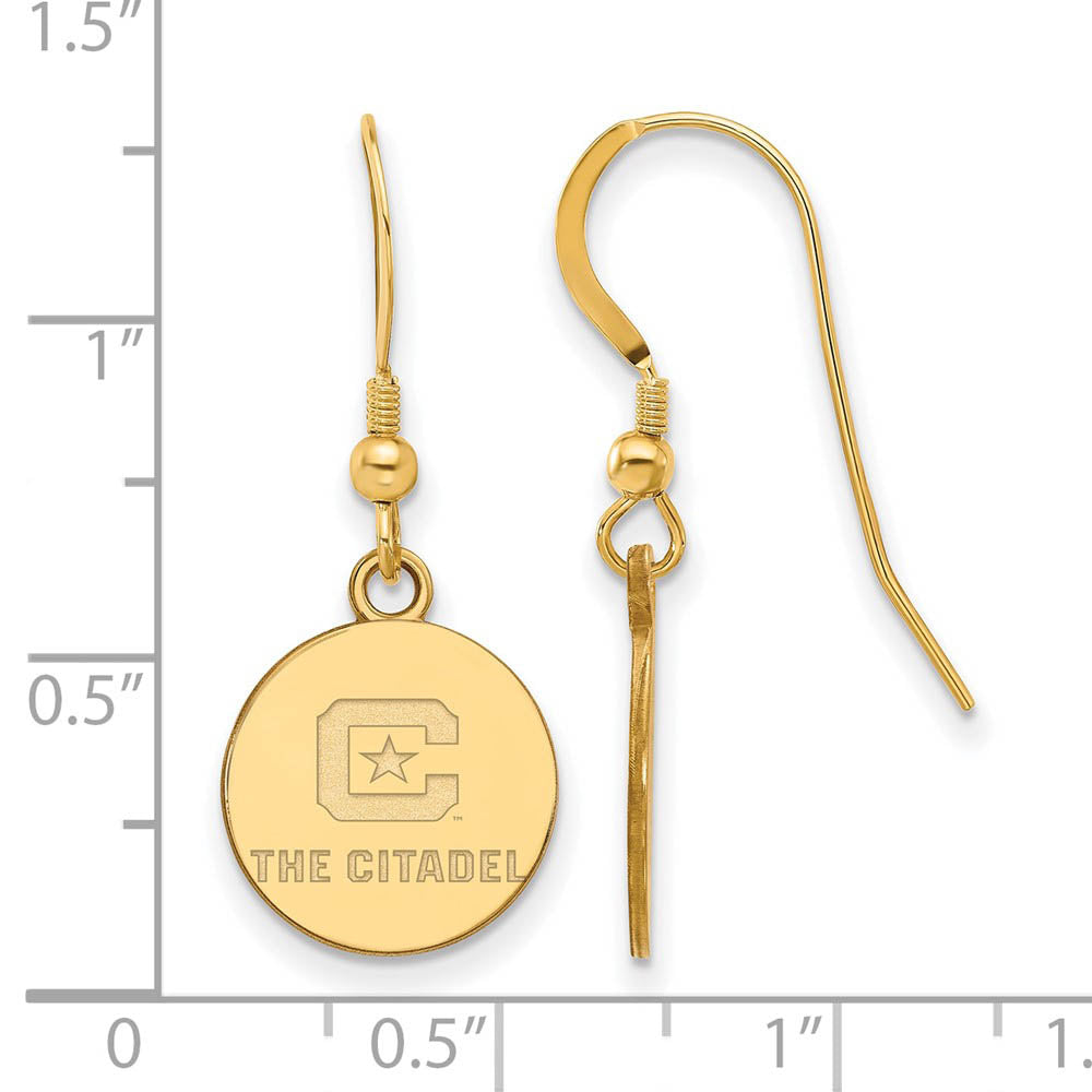 Alternate view of the 14K Gold Plated Sterling Silver The Citadel Small Dangle Earrings by The Black Bow Jewelry Co.