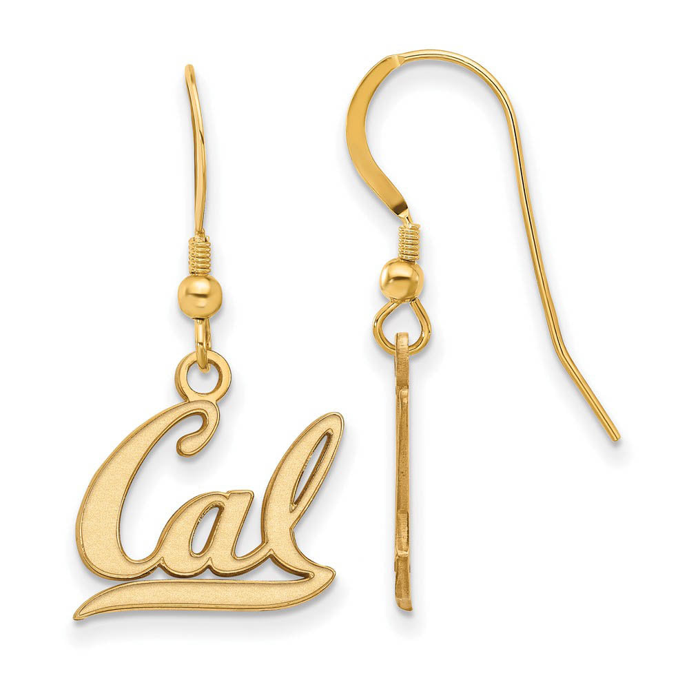 14k Gold Plated Silver U of California Berkeley SM Wire Earrings, Item E13883 by The Black Bow Jewelry Co.