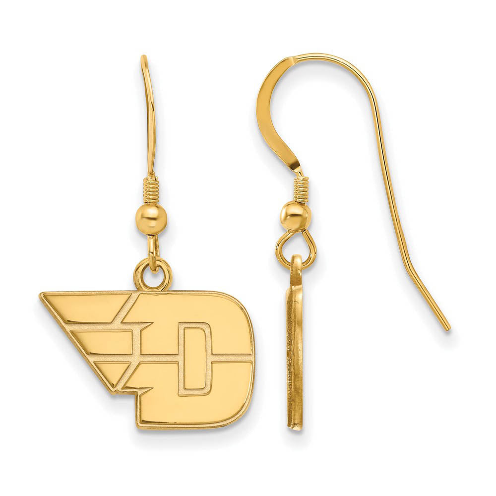 14k Gold Plated Silver University of Dayton Small Dangle Earrings, Item E13886 by The Black Bow Jewelry Co.