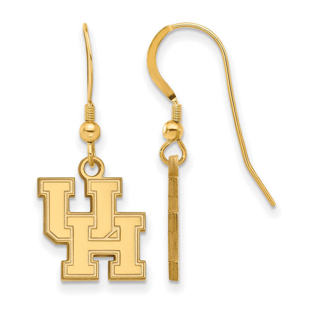 14k Gold Plated Silver University of Houston Dangle Earrings, Item E13888 by The Black Bow Jewelry Co.