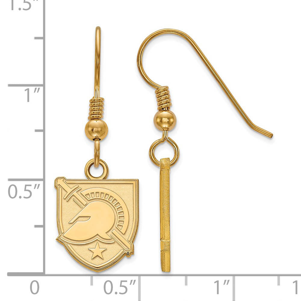 Alternate view of the 14k Gold Plated Silver U.S. Military Academy Dangle Earrings by The Black Bow Jewelry Co.