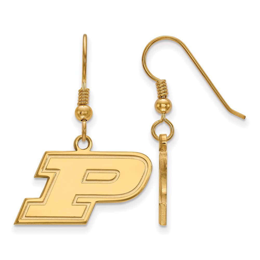 14k Gold Plated Silver Purdue SM Dangle Earrings, Item E13914 by The Black Bow Jewelry Co.