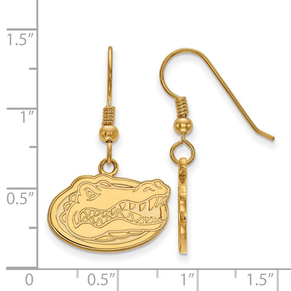Alternate view of the 14k Gold Plated Silver University of Florida SM Dangle Earrings by The Black Bow Jewelry Co.