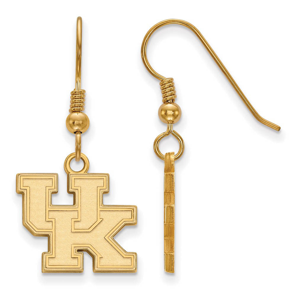 14k Gold Plated Silver University of Kentucky SM Dangle Earrings, Item E13923 by The Black Bow Jewelry Co.