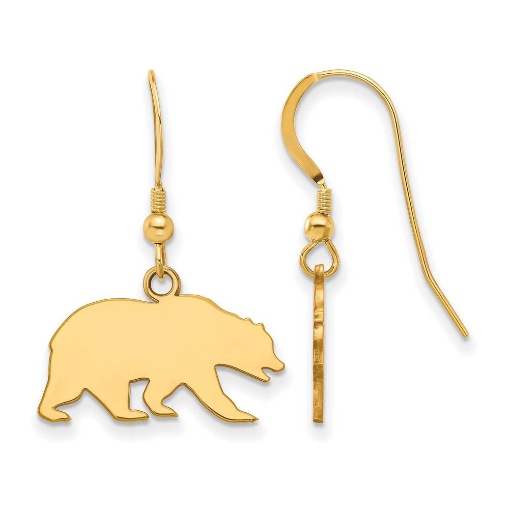 14k Gold Plated Silver U of California Berkeley Dangle Earrings, Item E13947 by The Black Bow Jewelry Co.