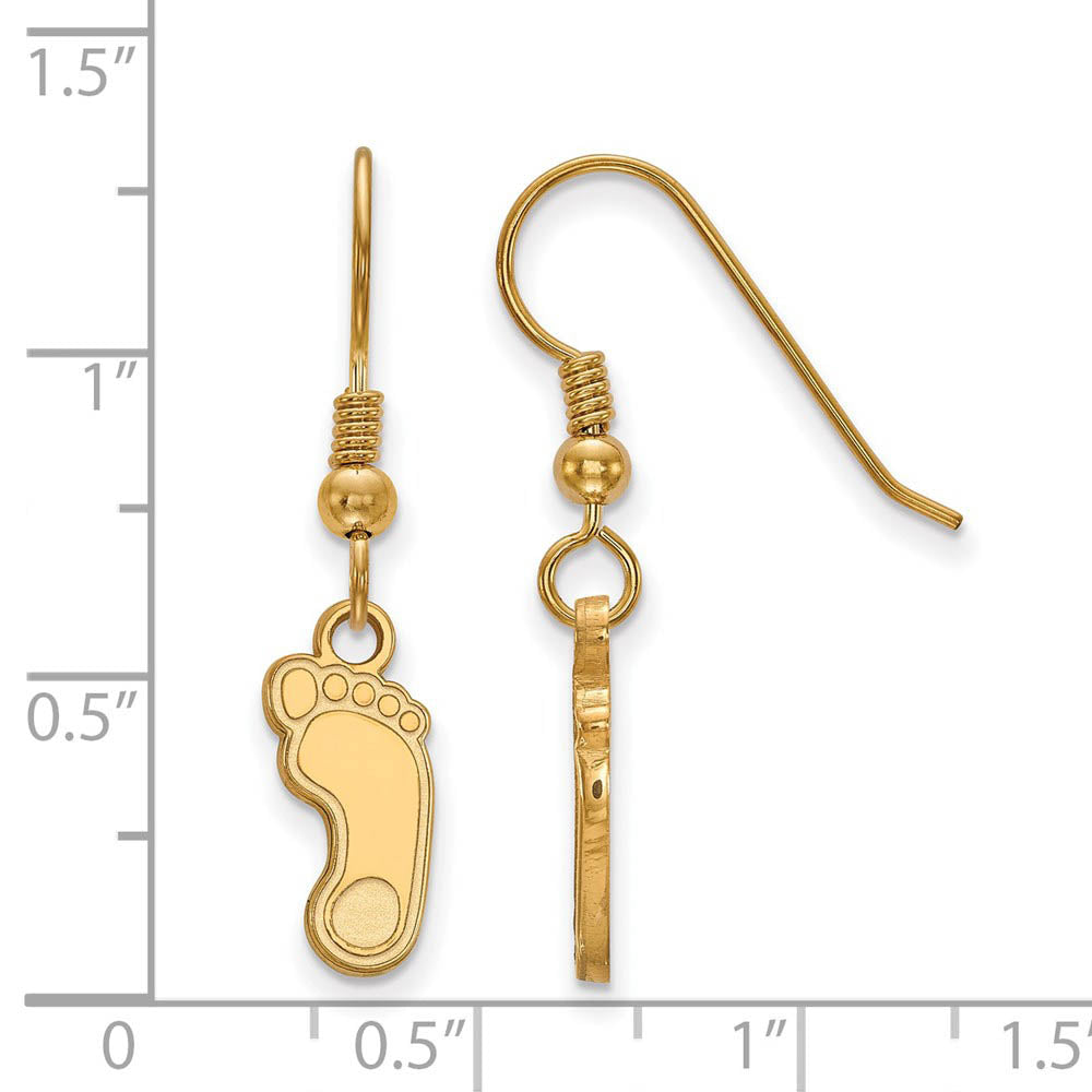 Alternate view of the 14k Gold Plated Silver U of North Carolina Dangle Earrings by The Black Bow Jewelry Co.