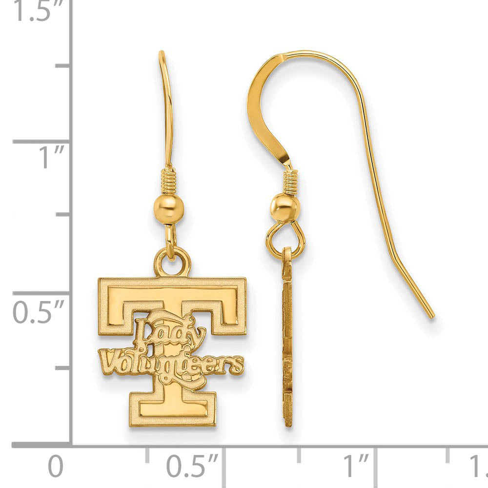Alternate view of the 14k Gold Plated Silver University of Tennessee Dangle Earrings by The Black Bow Jewelry Co.