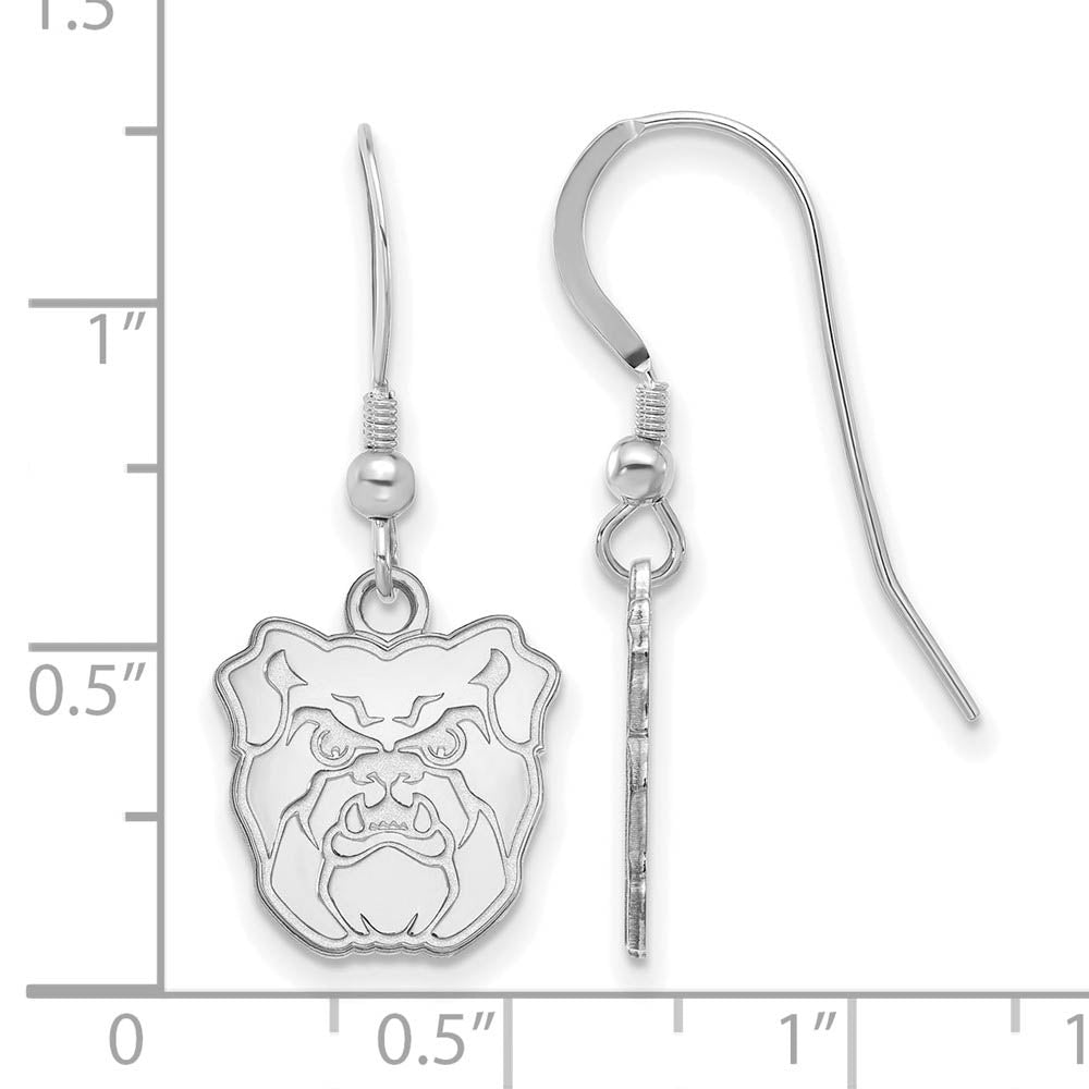 Alternate view of the Sterling Silver Butler University Small Dangle Earrings by The Black Bow Jewelry Co.