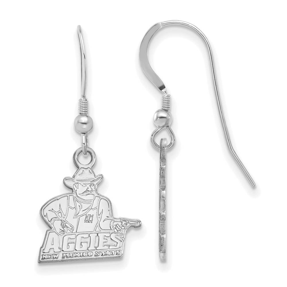 Sterling Silver New Mexico State University Small Dangle Earrings, Item E14020 by The Black Bow Jewelry Co.