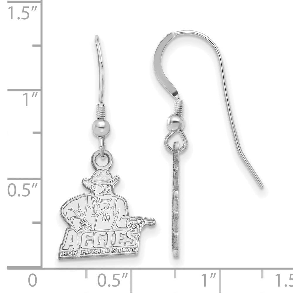 Alternate view of the Sterling Silver New Mexico State University Small Dangle Earrings by The Black Bow Jewelry Co.
