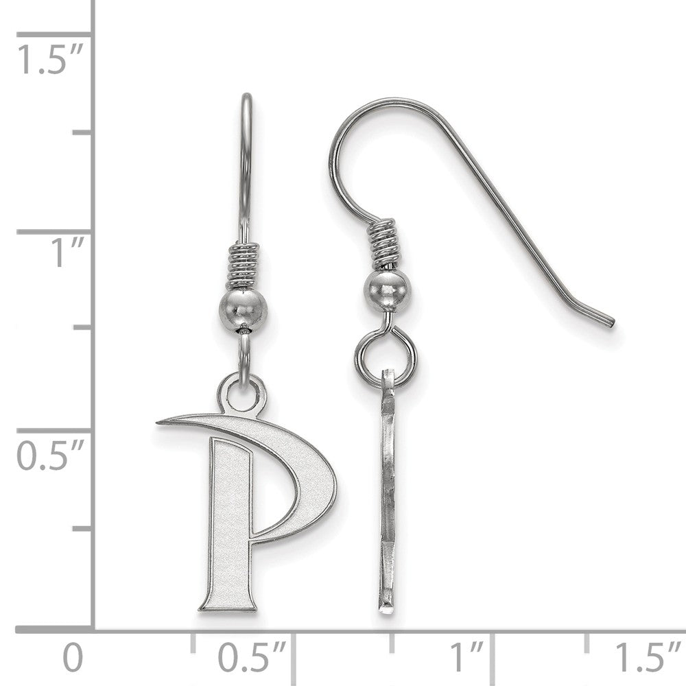 Alternate view of the Sterling Silver Pepperdine University Small Dangle Earrings by The Black Bow Jewelry Co.