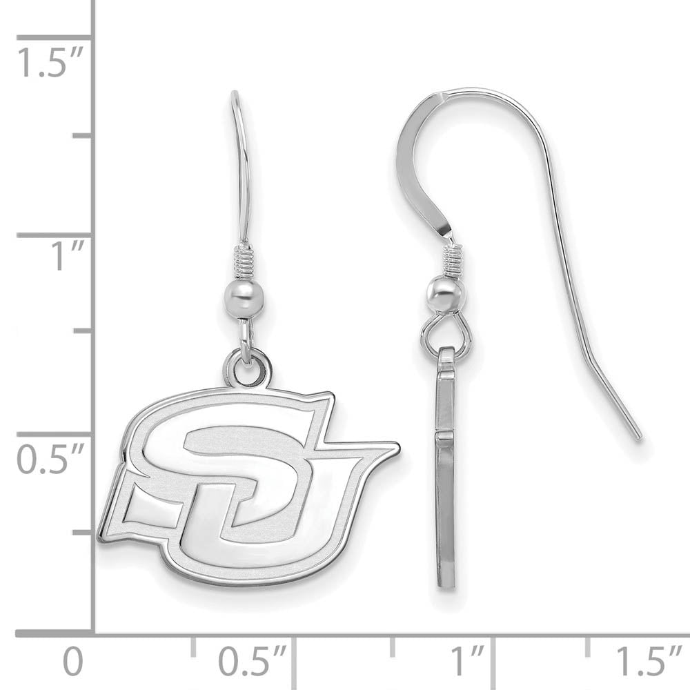 Alternate view of the Sterling Silver Southern University Small Dangle Earrings by The Black Bow Jewelry Co.