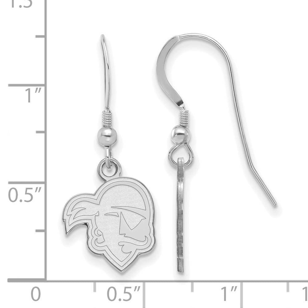 Alternate view of the Sterling Silver Seton Hall University Small Dangle Earrings by The Black Bow Jewelry Co.