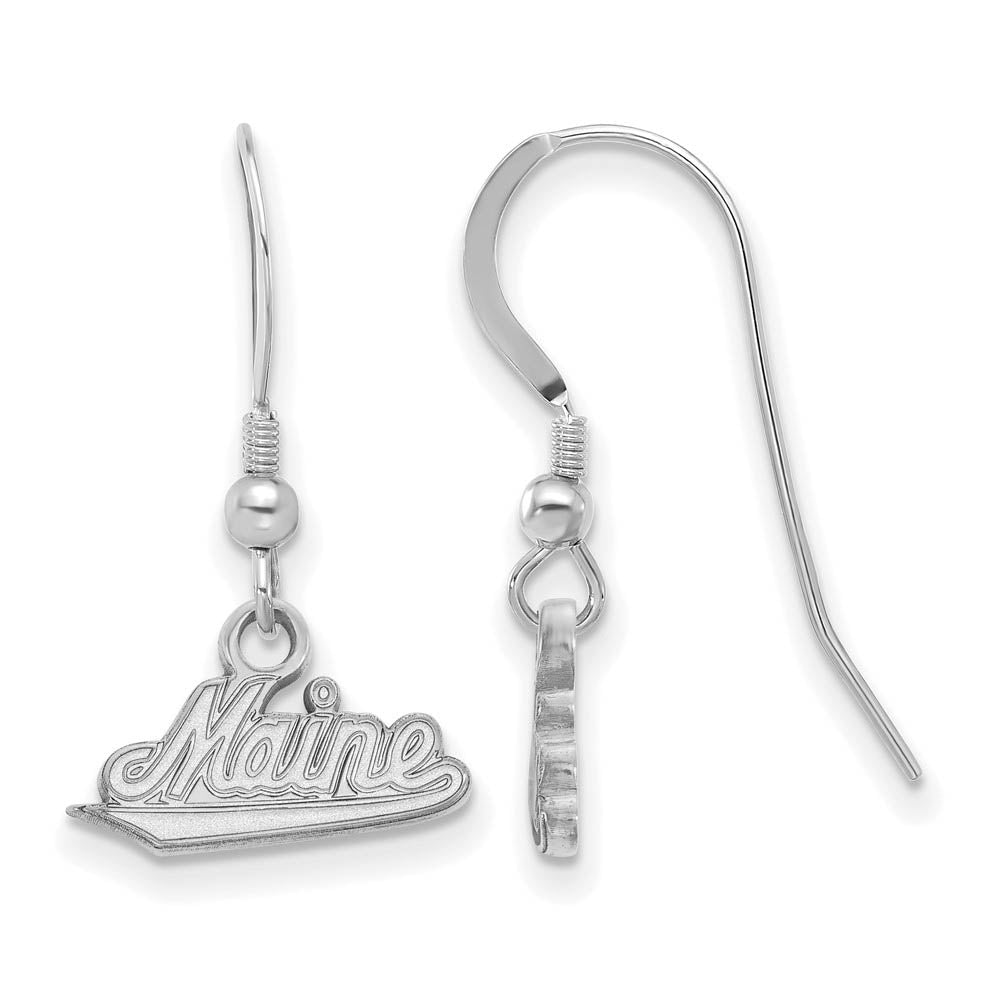 Sterling Silver University of Maine Small Dangle Earrings, Item E14038 by The Black Bow Jewelry Co.