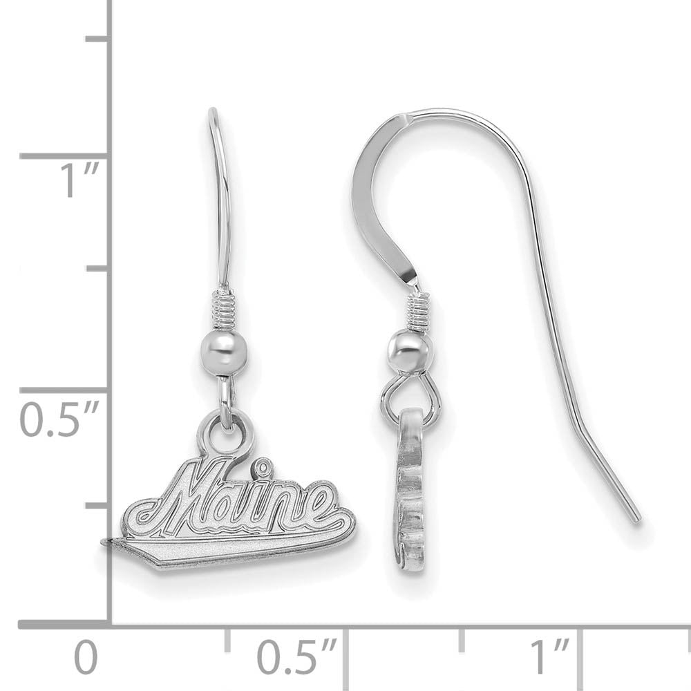 Alternate view of the Sterling Silver University of Maine Small Dangle Earrings by The Black Bow Jewelry Co.