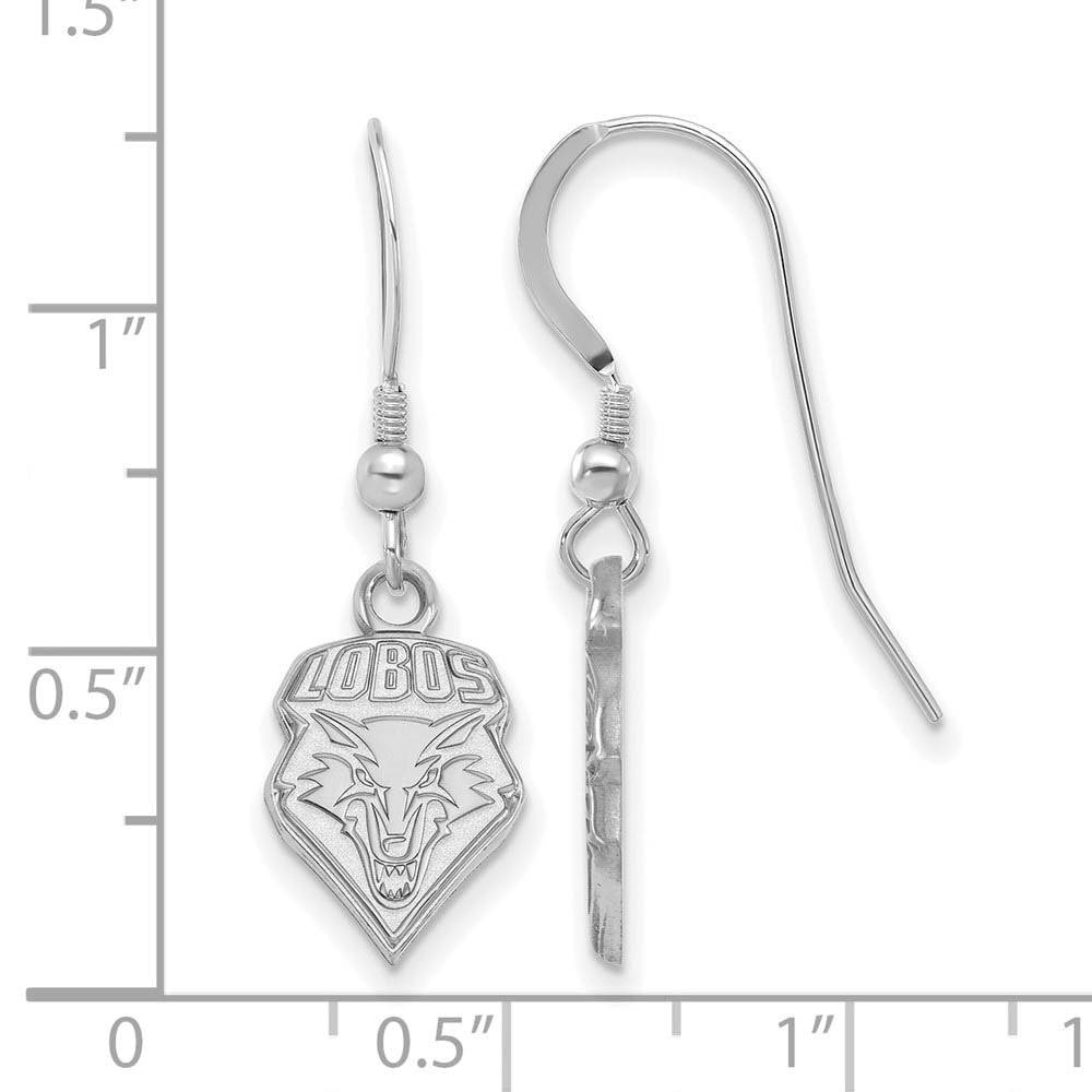 Alternate view of the Sterling Silver University of New Mexico Small Dangle Earrings by The Black Bow Jewelry Co.
