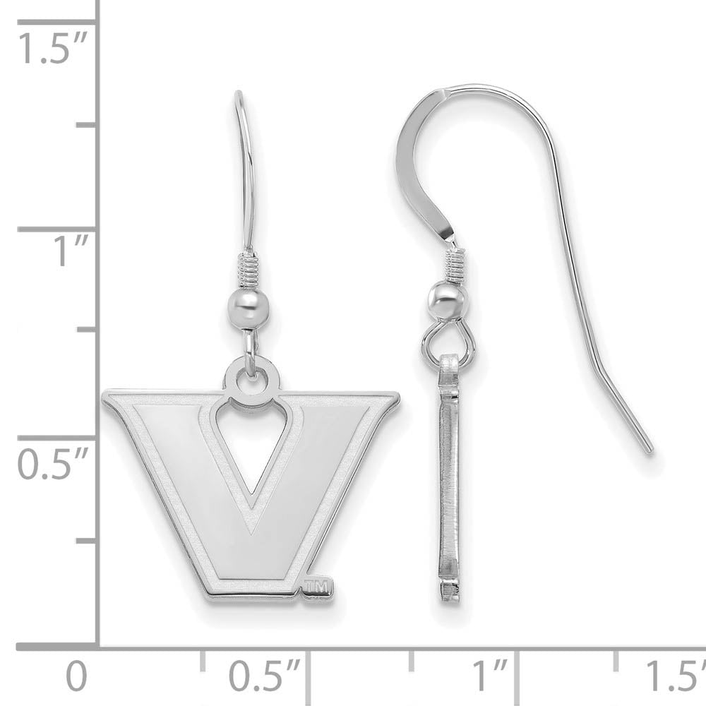 Alternate view of the Sterling Silver Vanderbilt University Small Dangle Earrings by The Black Bow Jewelry Co.