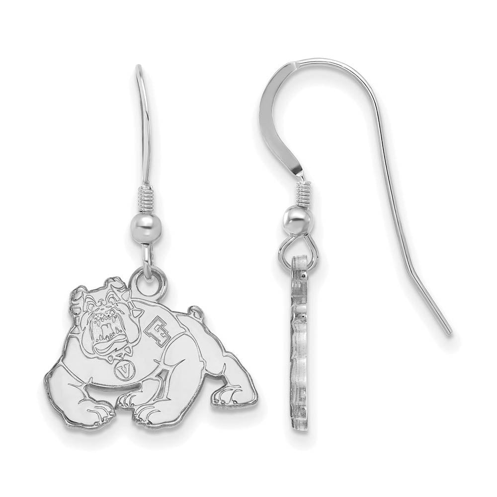 Sterling Silver California State U Fresno Small Dangle Earrings, Item E14065 by The Black Bow Jewelry Co.