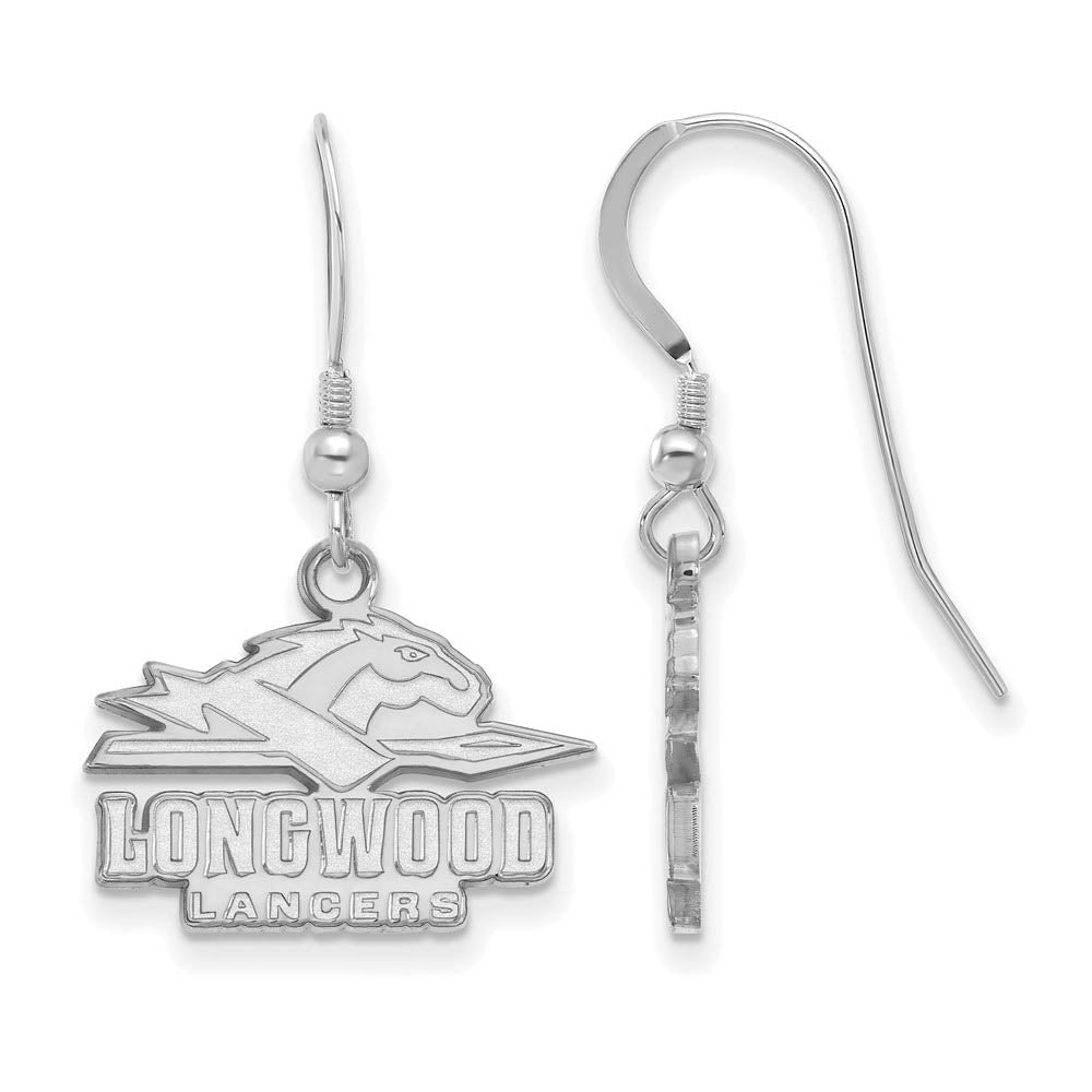 Sterling Silver Longwood University Small Dangle Earrings, Item E14068 by The Black Bow Jewelry Co.