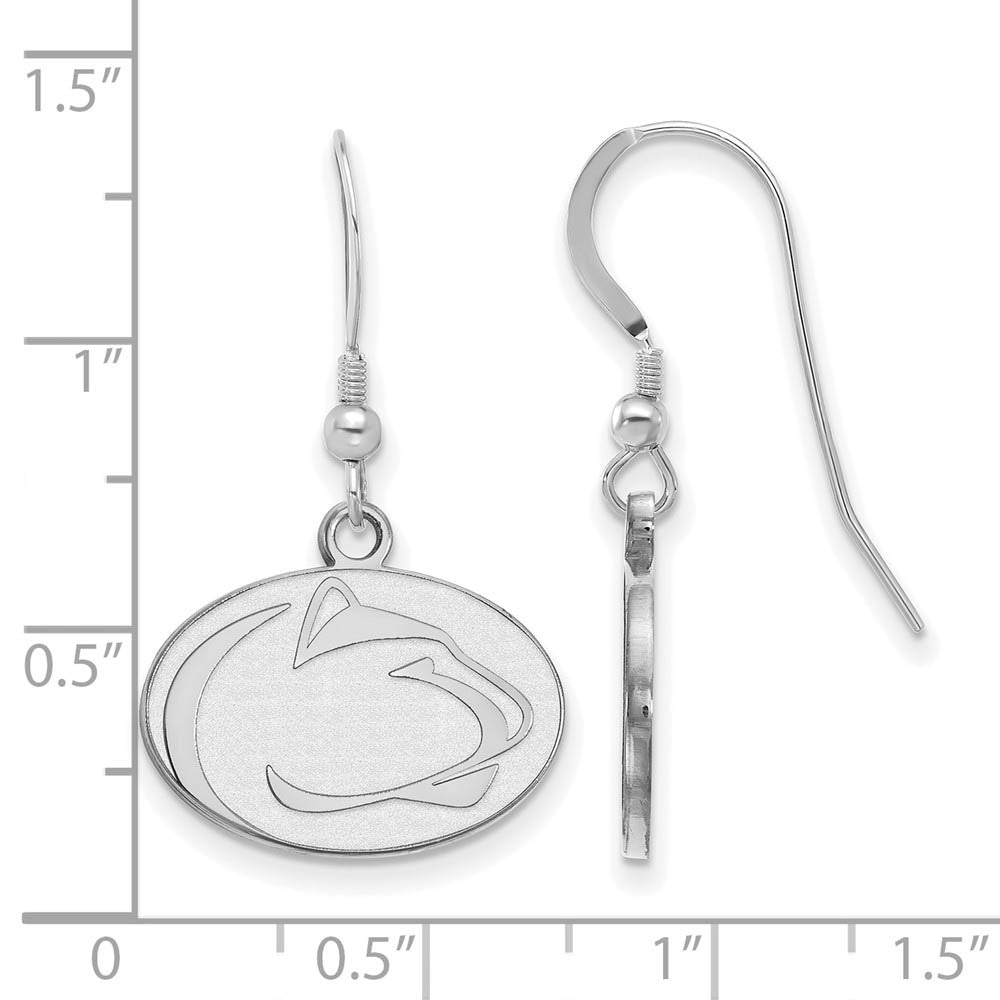 Alternate view of the Sterling Silver Penn State University Small Dangle Earrings by The Black Bow Jewelry Co.