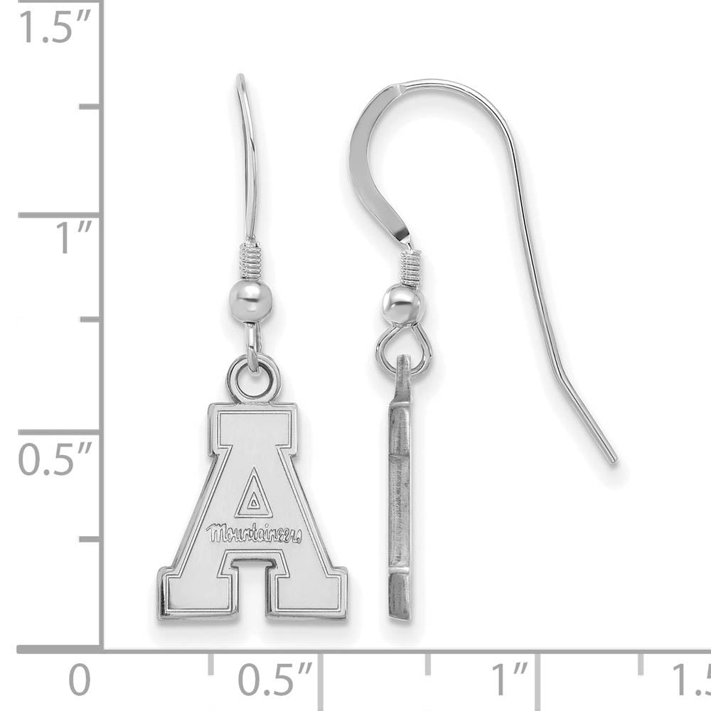 Alternate view of the Sterling Silver Appalachian State Dangle Earrings by The Black Bow Jewelry Co.
