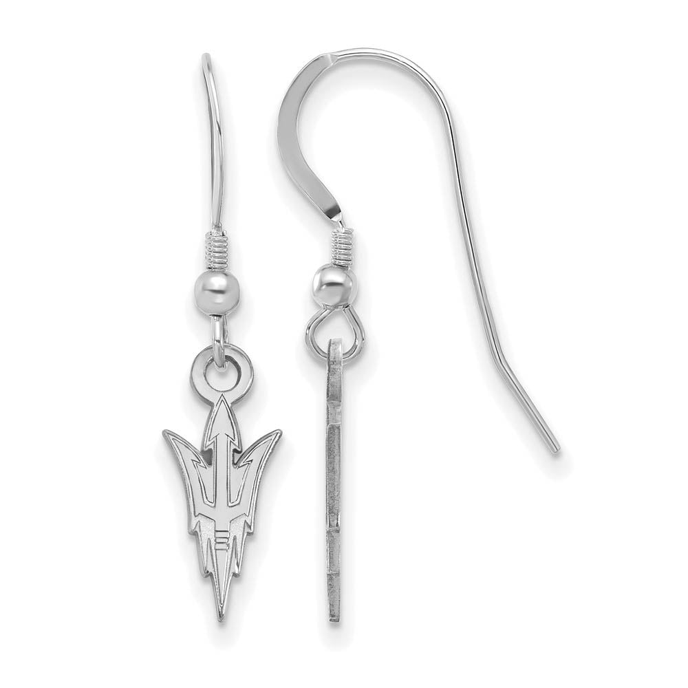 Sterling Silver Arizona State University Small Dangle Earrings, Item E14078 by The Black Bow Jewelry Co.