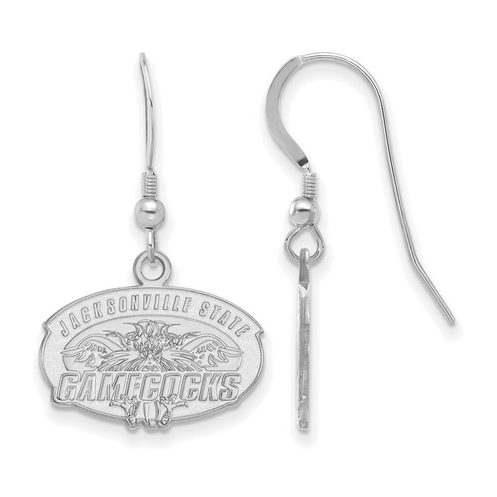 Sterling Silver Jacksonville State U. Small Dangle Earrings, Item E14088 by The Black Bow Jewelry Co.