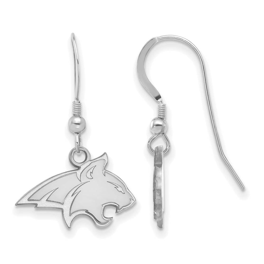 Sterling Silver Montana State University Small Dangle Earrings, Item E14090 by The Black Bow Jewelry Co.