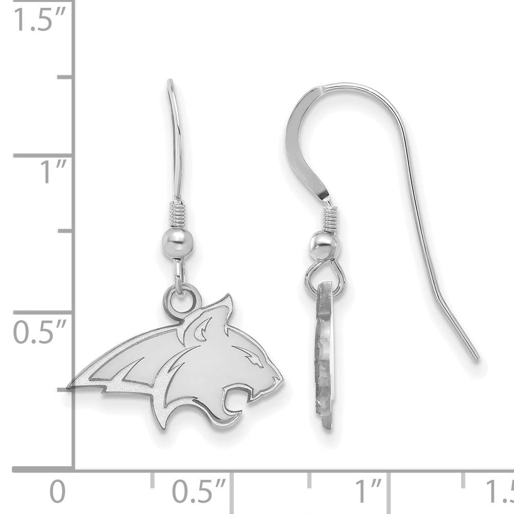 Alternate view of the Sterling Silver Montana State University Small Dangle Earrings by The Black Bow Jewelry Co.
