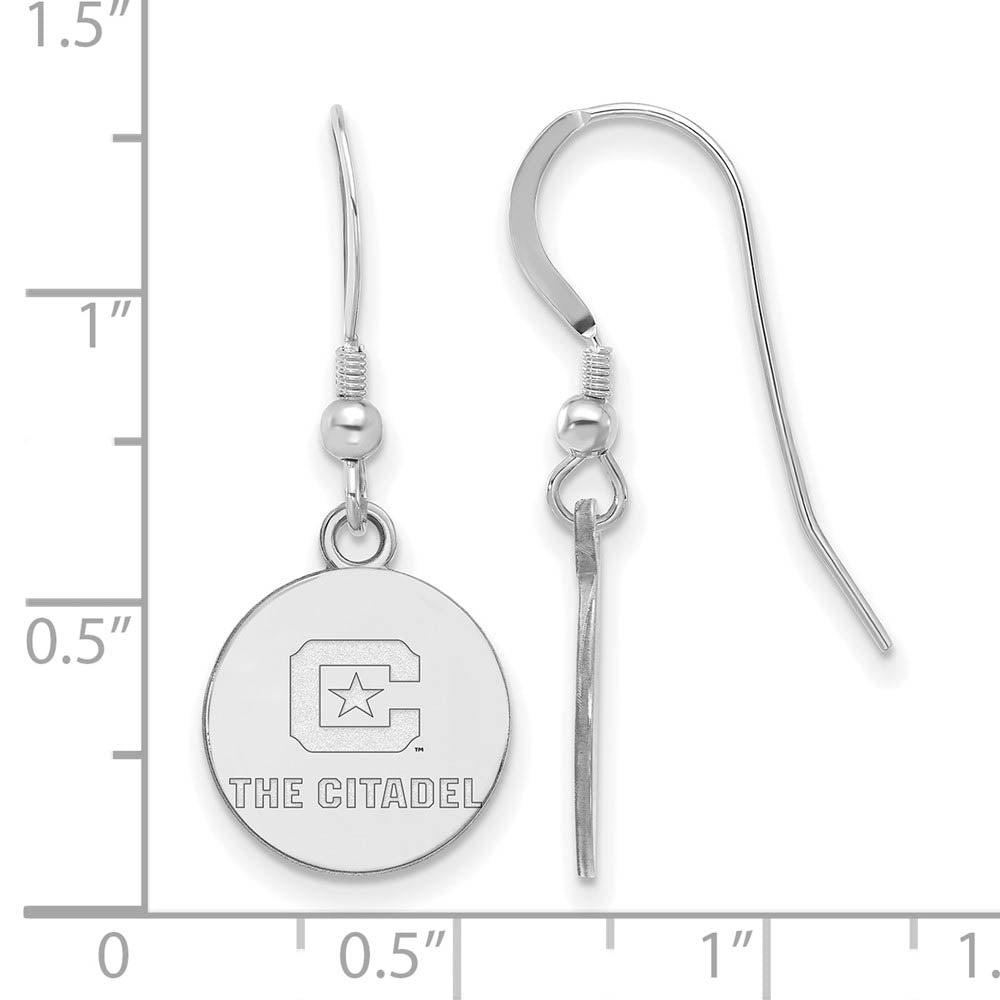 Alternate view of the Sterling Silver Rhodium Plated The Citadel Small Dangle Earrings by The Black Bow Jewelry Co.