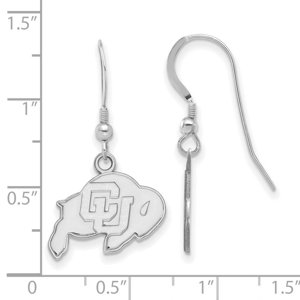 Alternate view of the Sterling Silver University of Colorado Small Dangle Earrings by The Black Bow Jewelry Co.