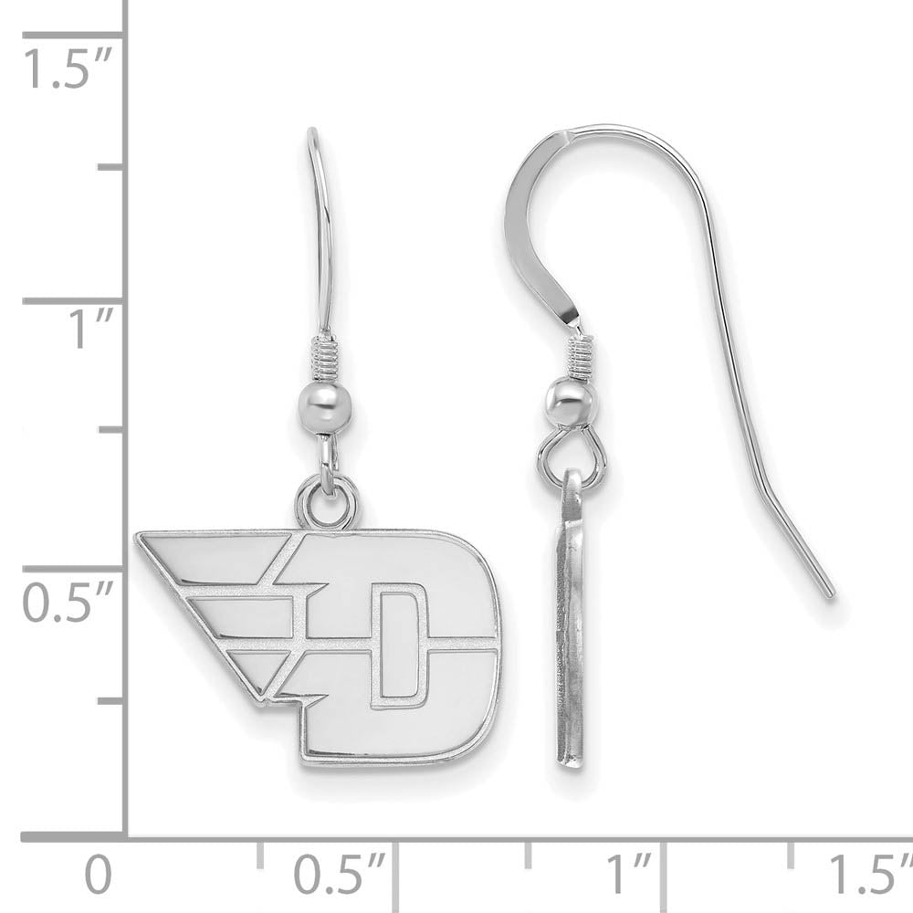 Alternate view of the Sterling Silver University of Dayton Small Dangle Earrings by The Black Bow Jewelry Co.