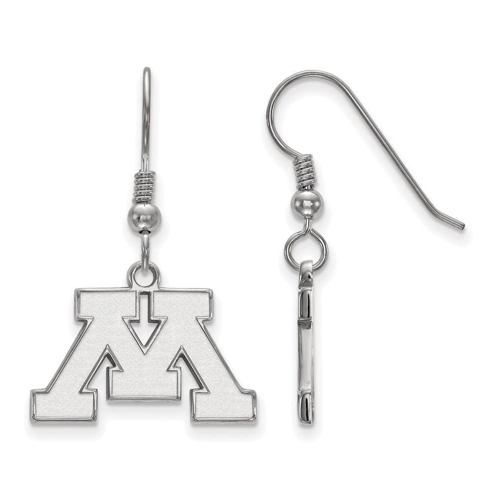 Sterling Silver University of Minnesota Small Dangle Earrings, Item E14112 by The Black Bow Jewelry Co.