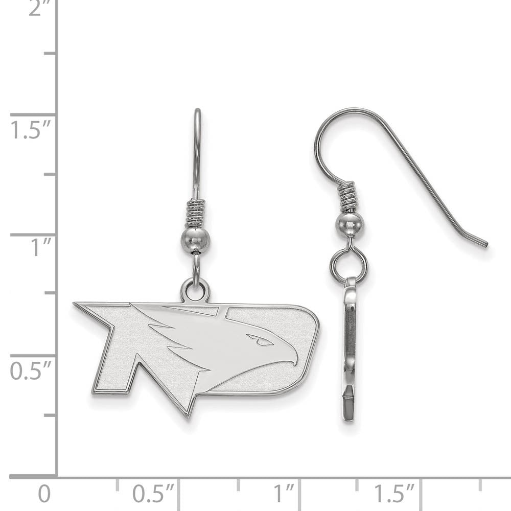 Alternate view of the Sterling Silver Univ. of North Dakota Small Dangle Earrings by The Black Bow Jewelry Co.