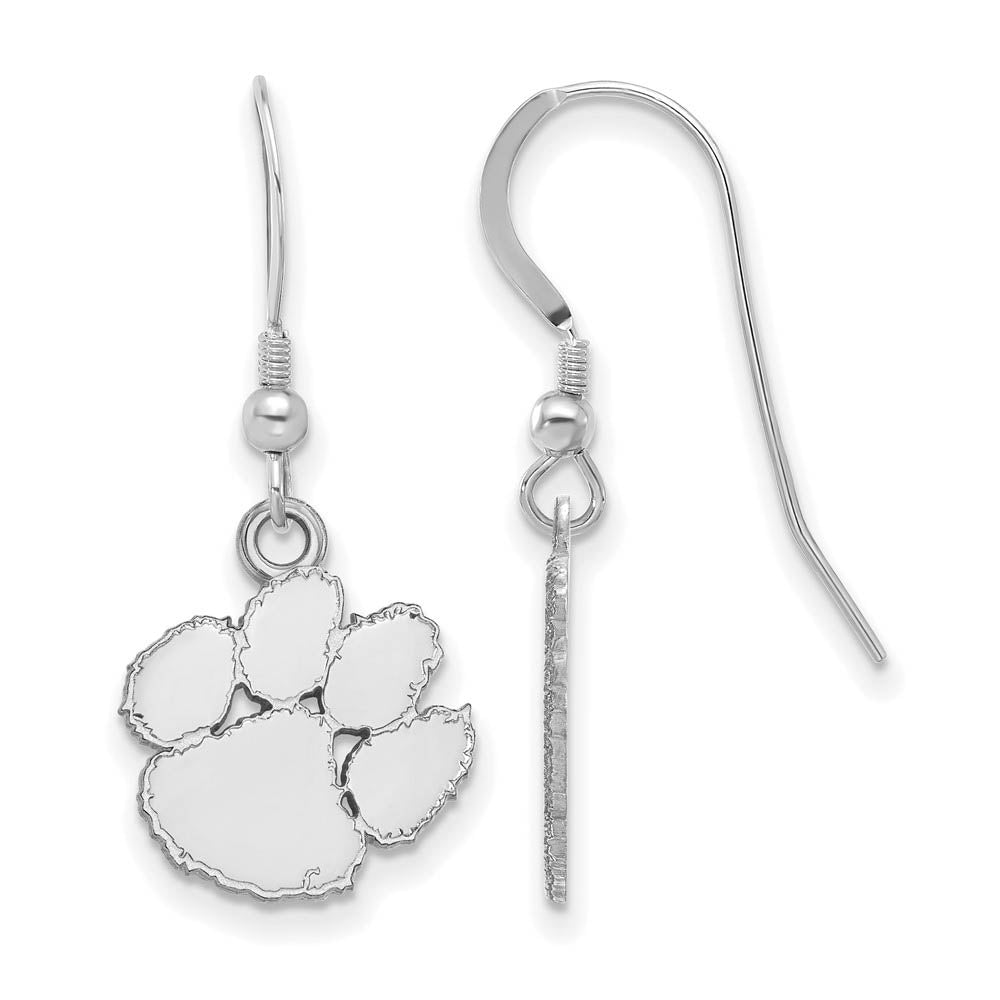 Sterling Silver Clemson University Small Dangle Earrings, Item E14126 by The Black Bow Jewelry Co.