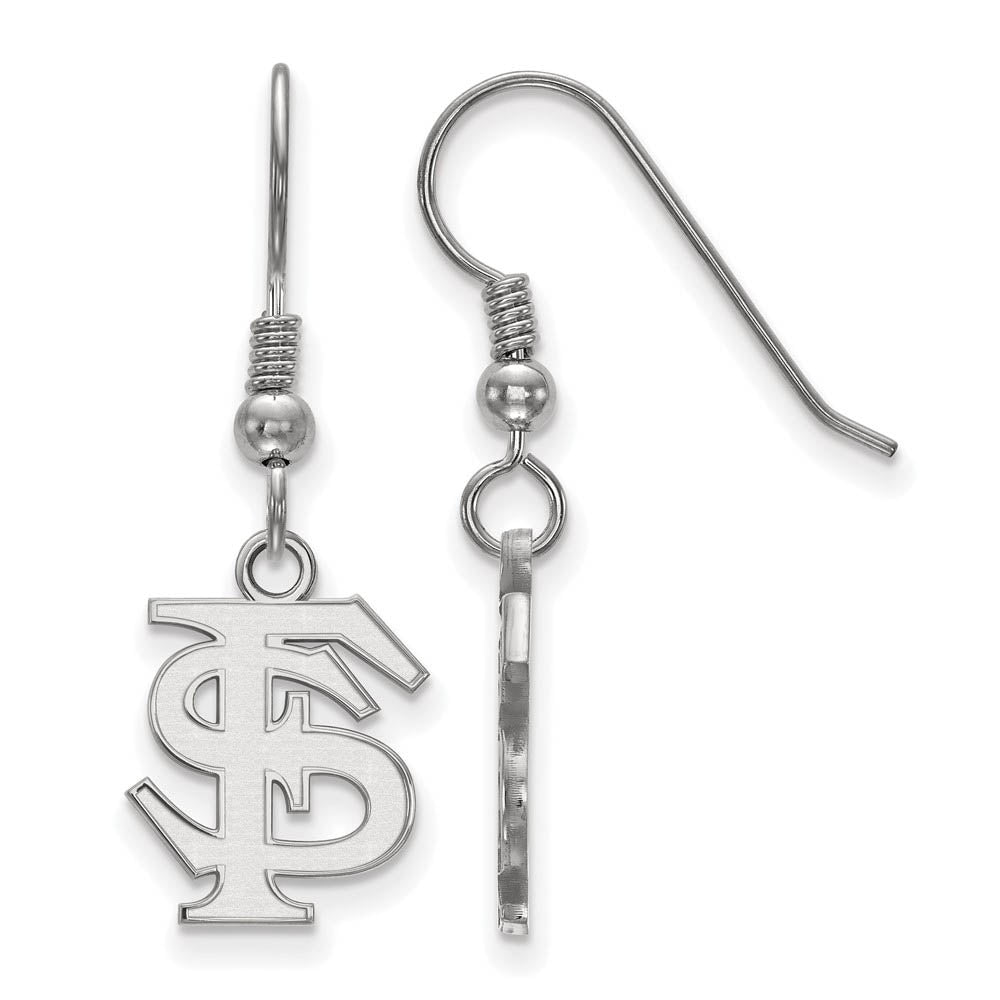Sterling Silver Florida State University Small 'FS' Dangle Earrings, Item E14128 by The Black Bow Jewelry Co.