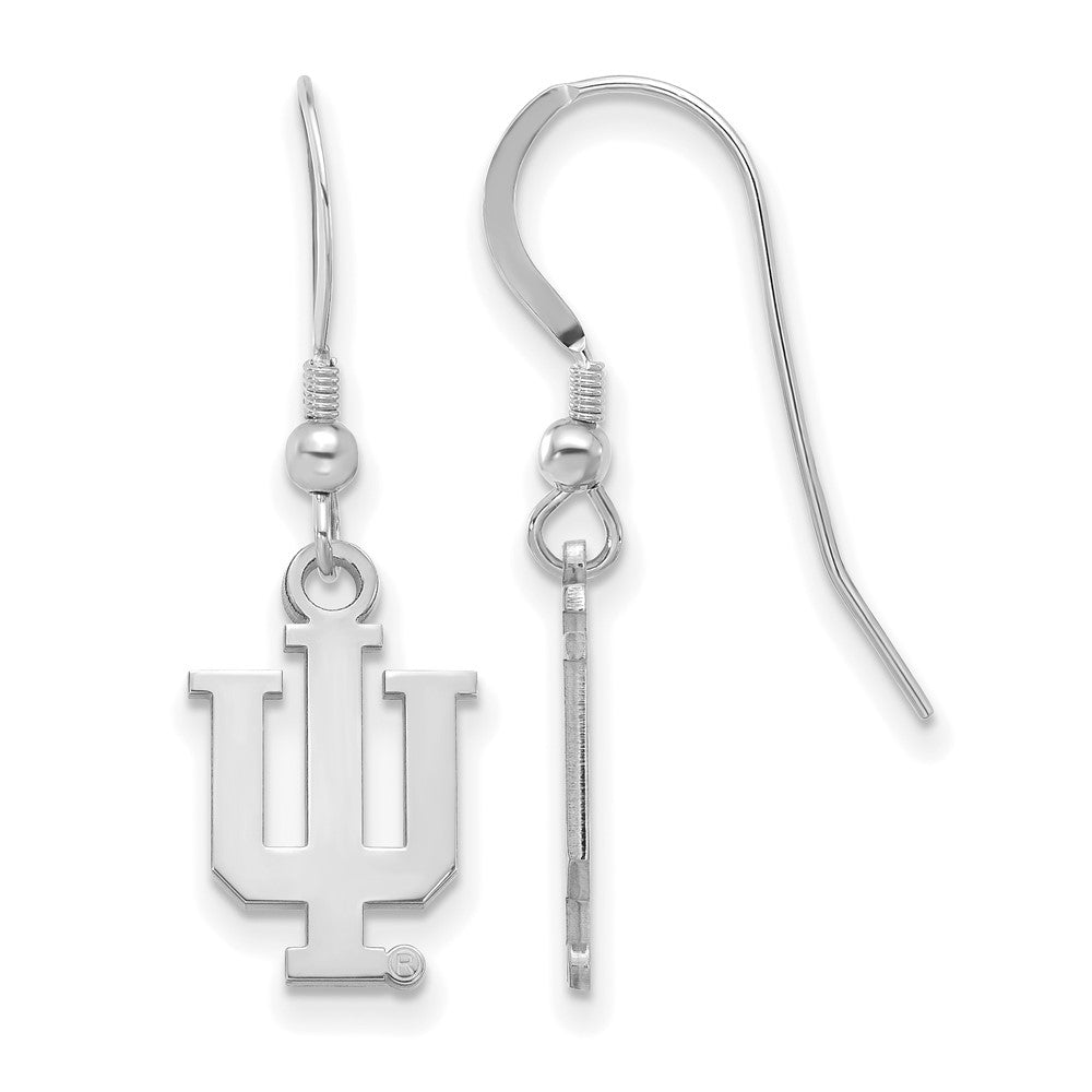 Sterling Silver Indiana University Small Dangle Earrings, Item E14130 by The Black Bow Jewelry Co.