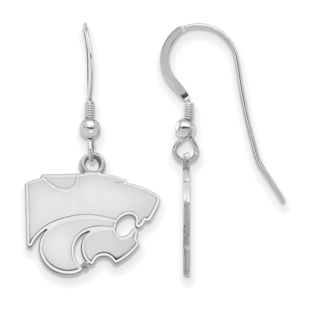 Sterling Silver Kansas State University Small Dangle Earrings, Item E14131 by The Black Bow Jewelry Co.