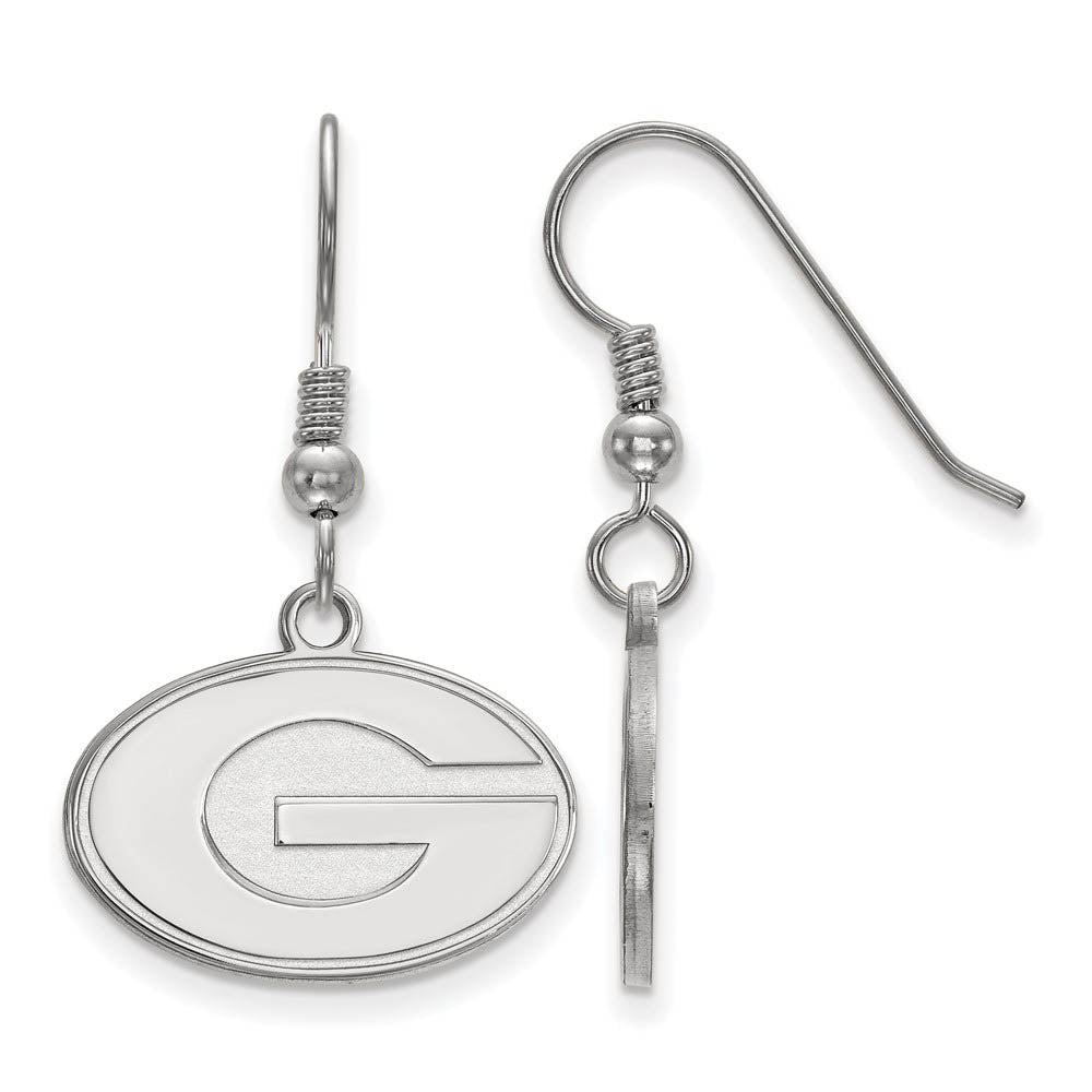 Sterling Silver University of Georgia Sm Initial G Dangle Earrings, Item E14143 by The Black Bow Jewelry Co.