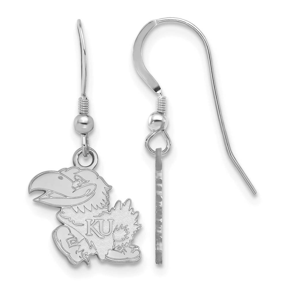 Sterling Silver University of Kansas Small Mascot Dangle Earrings, Item E14147 by The Black Bow Jewelry Co.