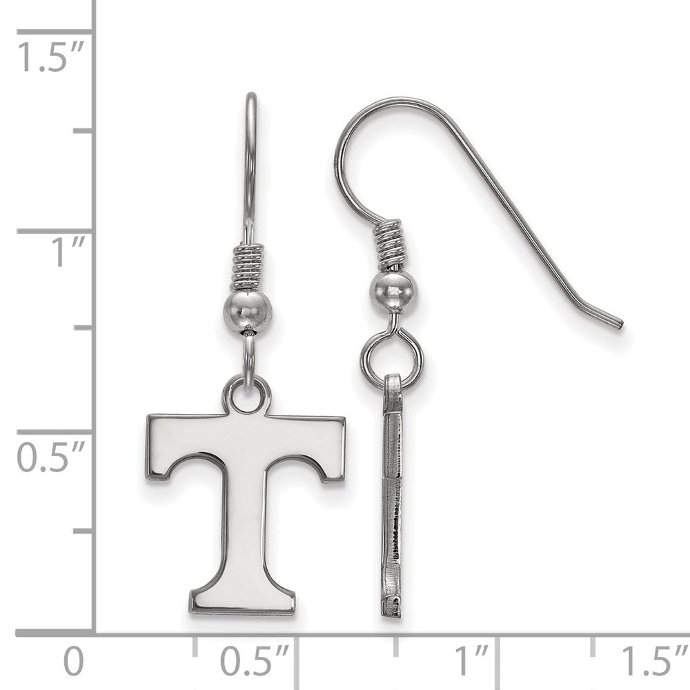 Alternate view of the Sterling Silver University of Tennessee Sm Initial T Dangle Earrings by The Black Bow Jewelry Co.
